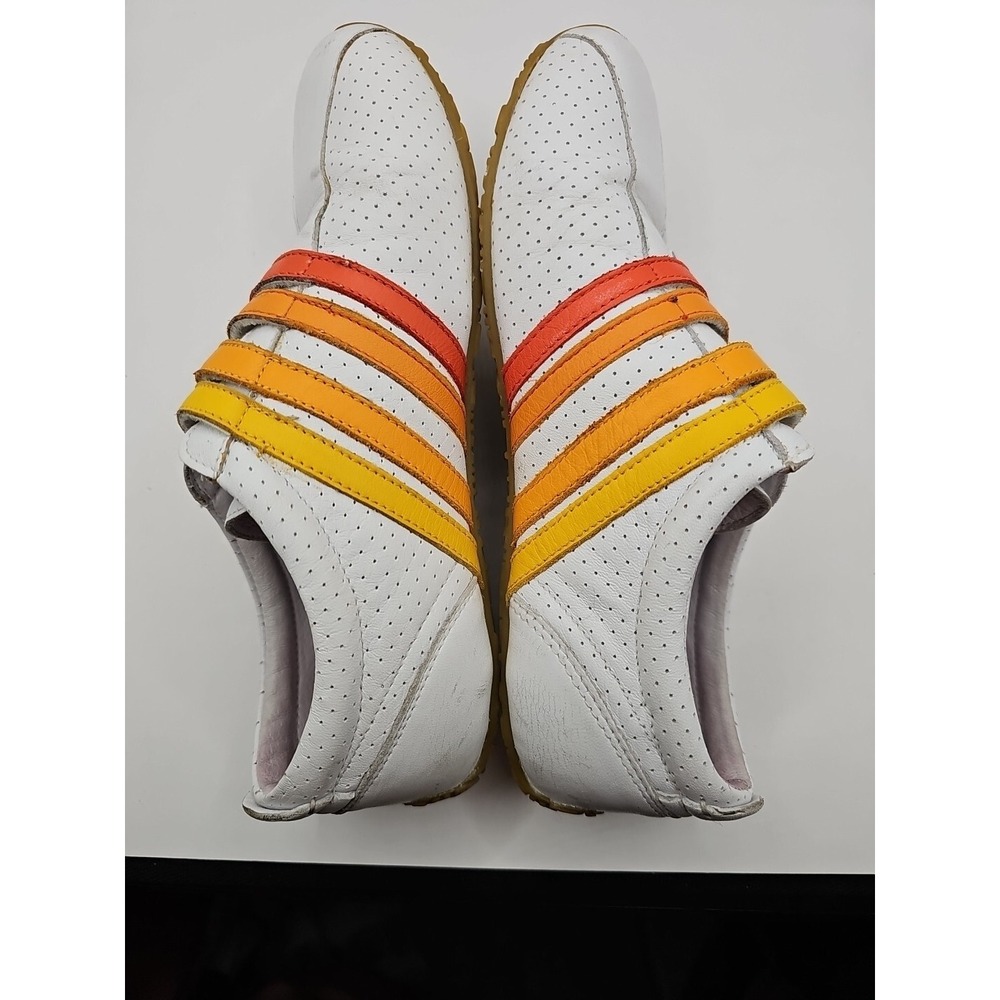 Vtg LACOSTE "Mystere" Sz 6 Leather Rainbow‎ Stripe Sneakers Women Preppy #144 - Picture 5 of 8